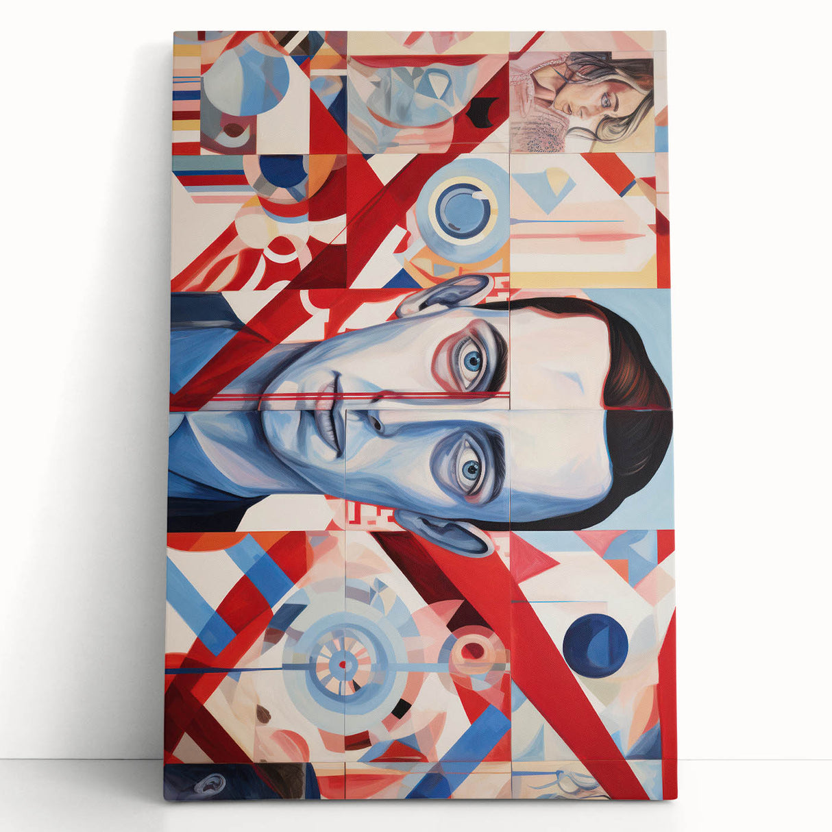 Abstract Electric Portrait Canvas – Dynamic Modern Art Print