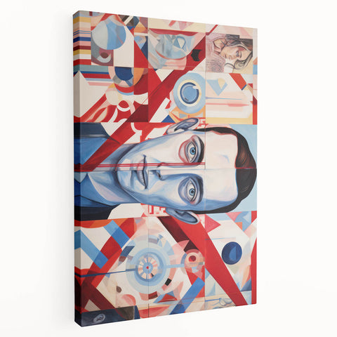 Abstract Electric Portrait Canvas – Dynamic Modern Art Print