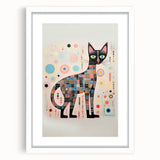 Abstract Electric Cat Canvas – Colorful Modern Art Print