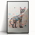 Abstract Electric Cat Canvas – Colorful Modern Art Print