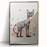 Abstract Electric Cat Canvas – Colorful Modern Art Print
