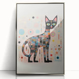 Abstract Electric Cat Canvas – Colorful Modern Art Print