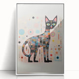 Abstract Electric Cat Canvas – Colorful Modern Art Print