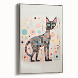 Abstract Electric Cat Canvas – Colorful Modern Art Print