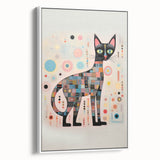 Abstract Electric Cat Canvas – Colorful Modern Art Print