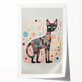 Abstract Electric Cat Canvas – Colorful Modern Art Print