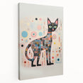Abstract Electric Cat Canvas – Colorful Modern Art Print