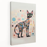 Abstract Electric Cat Canvas – Colorful Modern Art Print