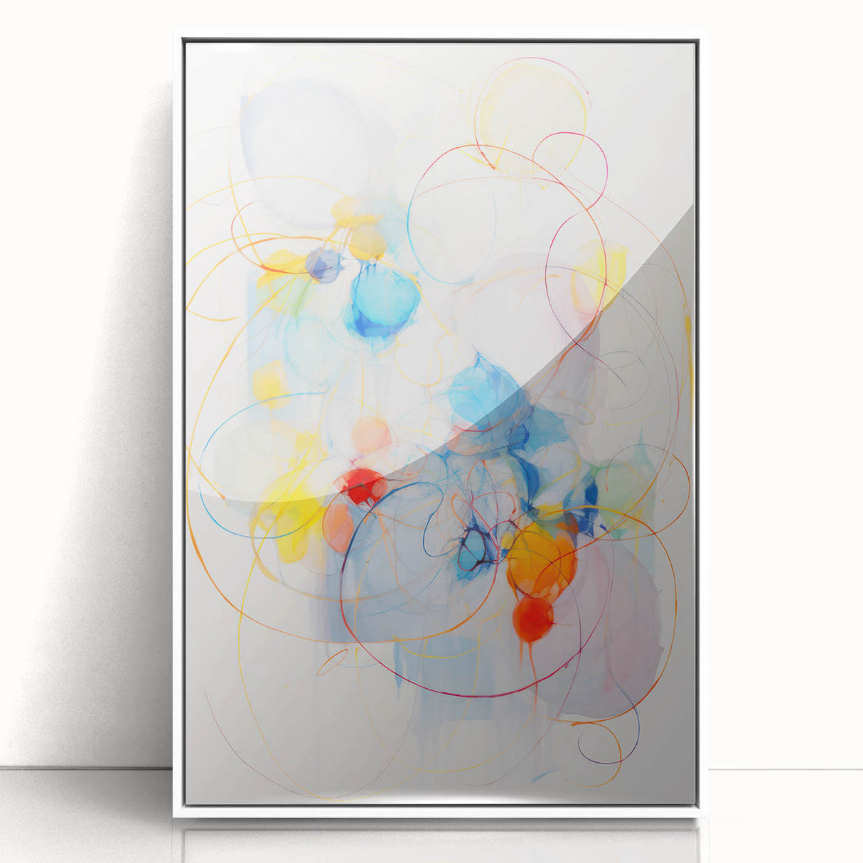 Vibrant Electric Abstract Swirls Canvas – Modern Dynamic Art Print