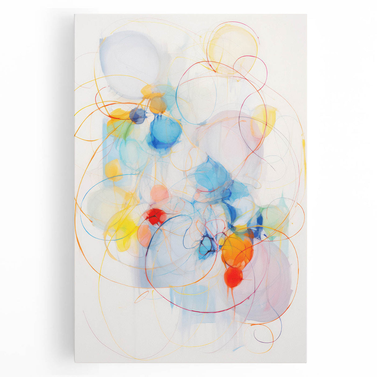 Vibrant Electric Abstract Swirls Canvas – Modern Dynamic Art Print