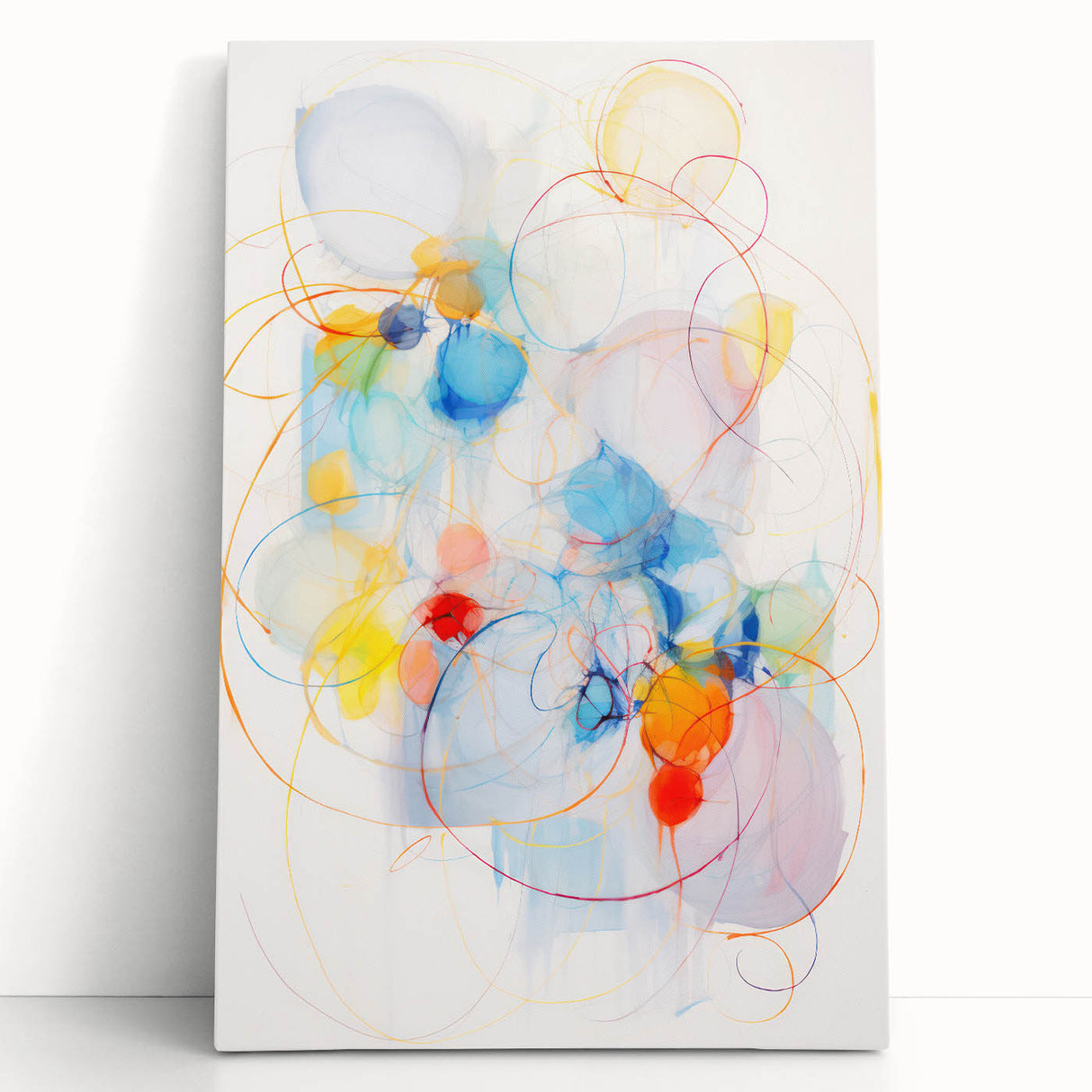 Vibrant Electric Abstract Swirls Canvas – Modern Dynamic Art Print