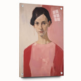 Modern Electric Portrait Canvas – Elegant Pink Art Print