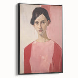 Modern Electric Portrait Canvas – Elegant Pink Art Print