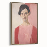 Modern Electric Portrait Canvas – Elegant Pink Art Print