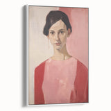 Modern Electric Portrait Canvas – Elegant Pink Art Print