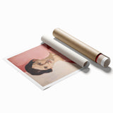 Modern Electric Portrait Canvas – Elegant Pink Art Print