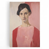 Modern Electric Portrait Canvas – Elegant Pink Art Print