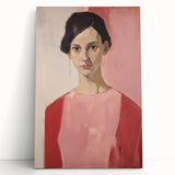 Modern Electric Portrait Canvas – Elegant Pink Art Print
