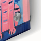 Abstract Electric Cat Art – Modern Vibrant Electric Wall Canvas Decor