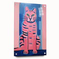 Abstract Electric Cat Art – Modern Vibrant Electric Wall Canvas Decor