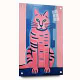 Abstract Electric Cat Art – Modern Vibrant Electric Wall Canvas Decor