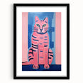 Abstract Electric Cat Art – Modern Vibrant Electric Wall Canvas Decor