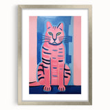 Abstract Electric Cat Art – Modern Vibrant Electric Wall Canvas Decor