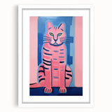 Abstract Electric Cat Art – Modern Vibrant Electric Wall Canvas Decor