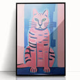 Abstract Electric Cat Art – Modern Vibrant Electric Wall Canvas Decor