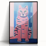 Abstract Electric Cat Art – Modern Vibrant Electric Wall Canvas Decor
