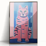 Abstract Electric Cat Art – Modern Vibrant Electric Wall Canvas Decor