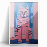 Abstract Electric Cat Art – Modern Vibrant Electric Wall Canvas Decor