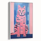 Abstract Electric Cat Art – Modern Vibrant Electric Wall Canvas Decor