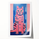 Abstract Electric Cat Art – Modern Vibrant Electric Wall Canvas Decor
