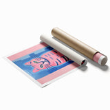 Abstract Electric Cat Art – Modern Vibrant Electric Wall Canvas Decor