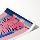 Abstract Electric Cat Art – Modern Vibrant Electric Wall Canvas Decor