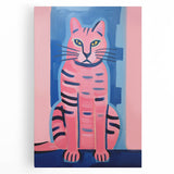 Abstract Electric Cat Art – Modern Vibrant Electric Wall Canvas Decor