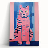 Abstract Electric Cat Art – Modern Vibrant Electric Wall Canvas Decor