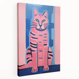 Abstract Electric Cat Art – Modern Vibrant Electric Wall Canvas Decor