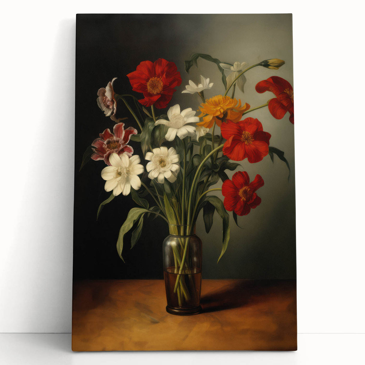 Electric Floral Still Life Canvas – Bold Modern Art Print