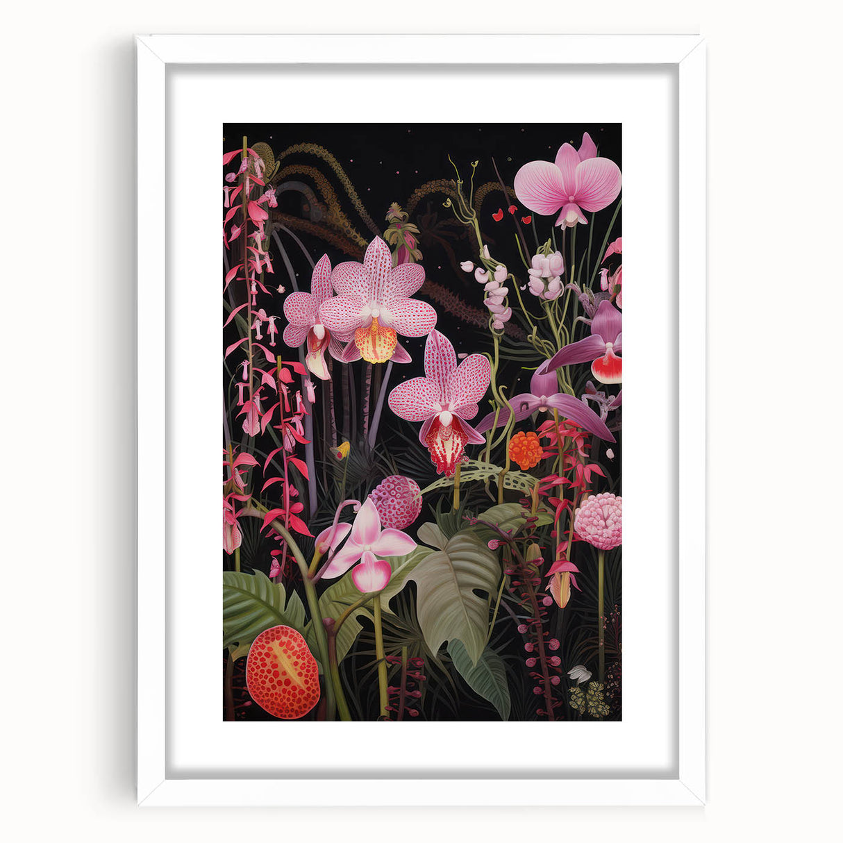 Modern Electric Floral Wall Art - Vibrant and Dynamic Botanical Print