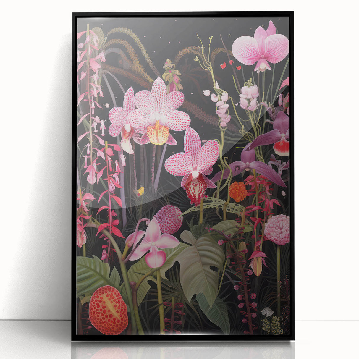 Modern Electric Floral Wall Art - Vibrant and Dynamic Botanical Print