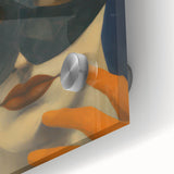 Abstract Electric Portrait Art - Modern Masked Face Vibrant Decor