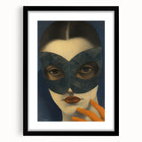 Abstract Electric Portrait Art - Modern Masked Face Vibrant Decor