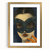 Abstract Electric Portrait Art - Modern Masked Face Vibrant Decor