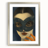 Abstract Electric Portrait Art - Modern Masked Face Vibrant Decor