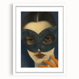 Abstract Electric Portrait Art - Modern Masked Face Vibrant Decor