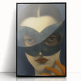 Abstract Electric Portrait Art - Modern Masked Face Vibrant Decor