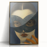 Abstract Electric Portrait Art - Modern Masked Face Vibrant Decor