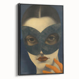Abstract Electric Portrait Art - Modern Masked Face Vibrant Decor